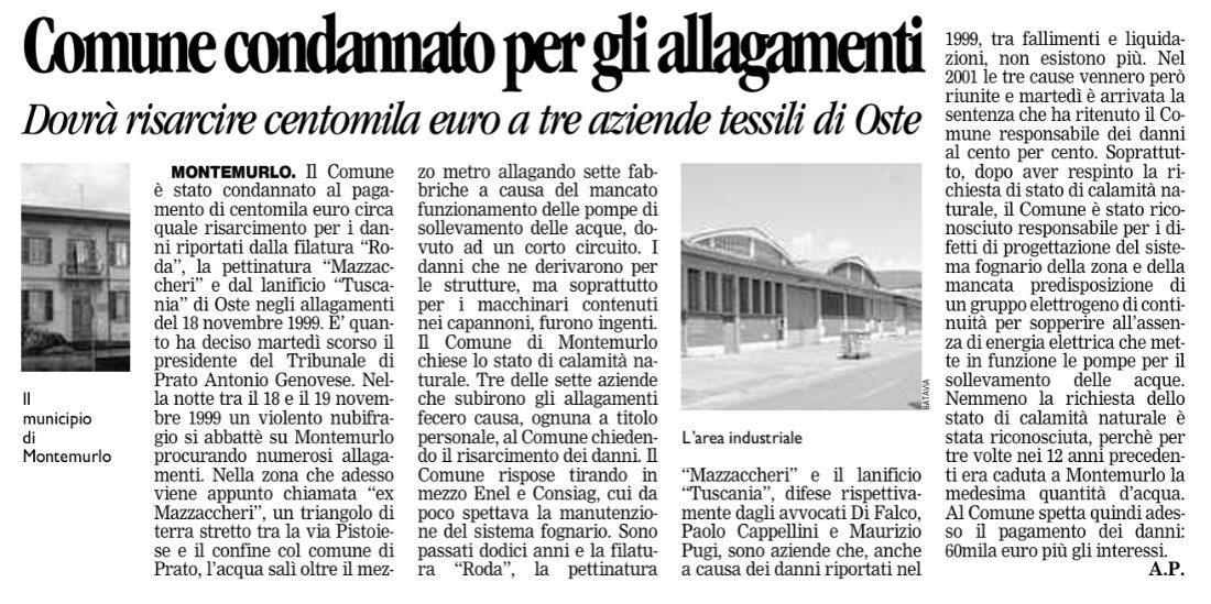 Ritaglio Il Tirreno